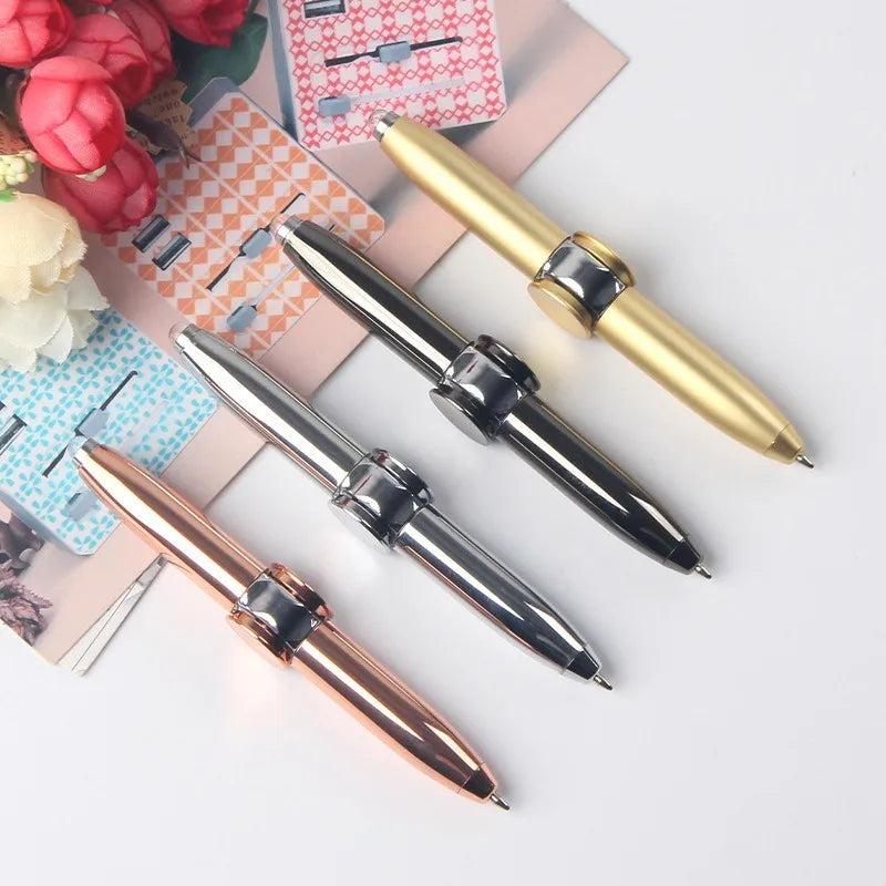 LED Spinning Gyro Metal Ballpoint Pen by HitMyNeed
