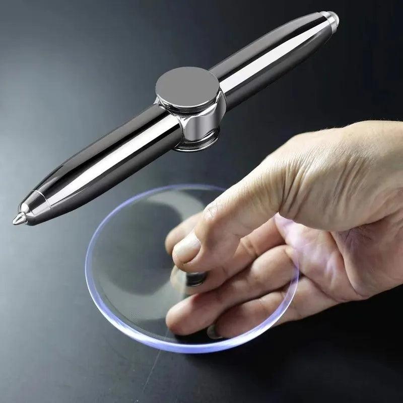 LED Spinning Gyro Metal Ballpoint Pen by HitMyNeed