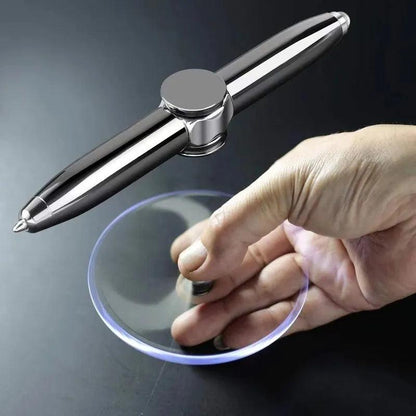 LED Spinning Gyro Metal Ballpoint Pen by HitMyNeed