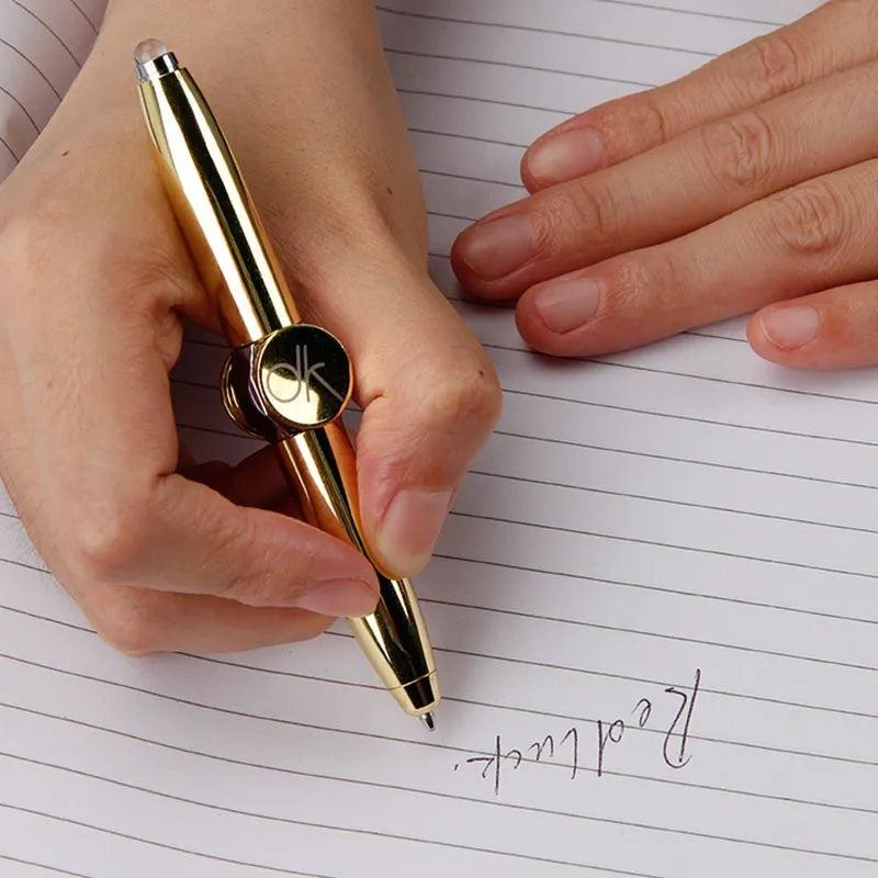 LED Spinning Gyro Metal Ballpoint Pen by HitMyNeed