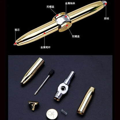 LED Spinning Gyro Metal Ballpoint Pen by HitMyNeed