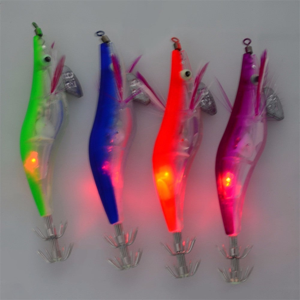 LED Squid Fishing Lure with Shrimp Design, 10cm by HitMyNeed