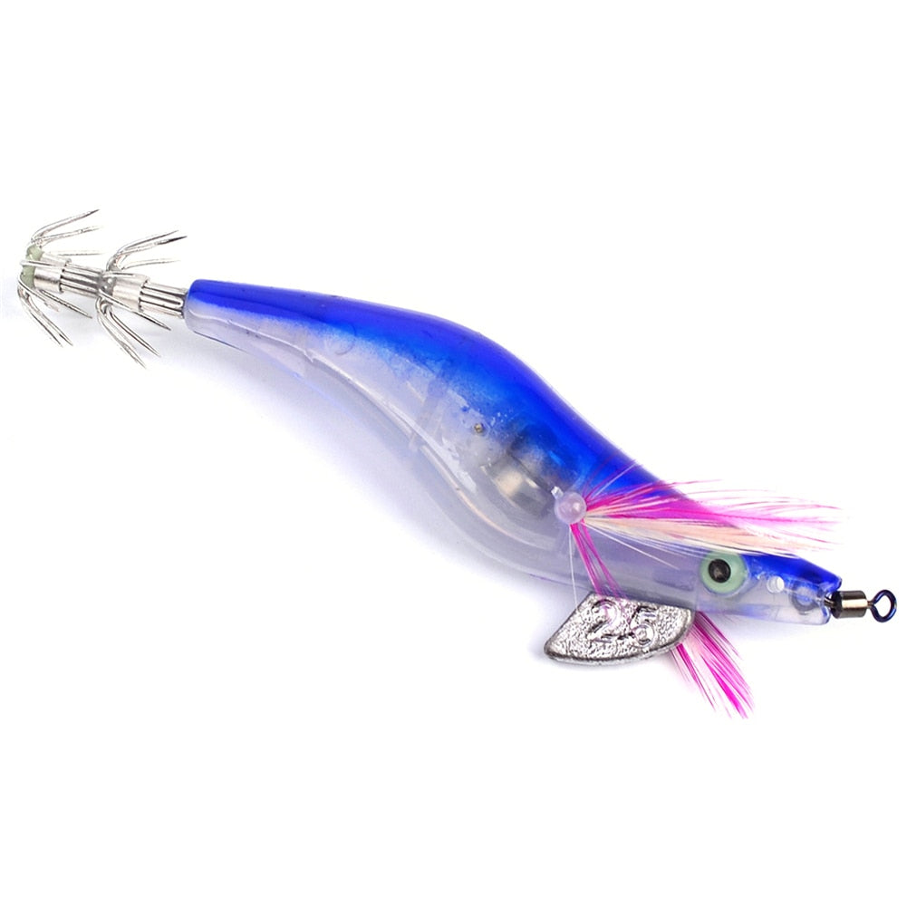 LED Squid Fishing Lure with Shrimp Design, 10cm by HitMyNeed