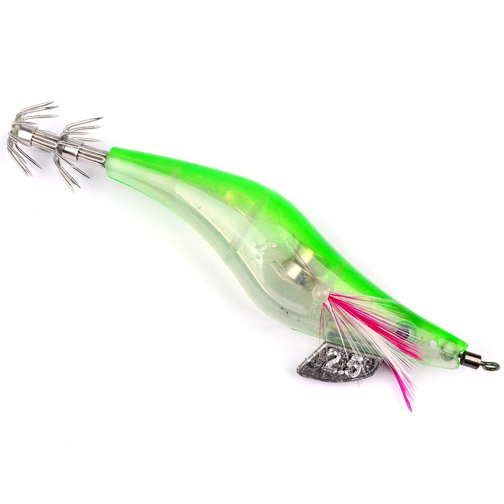 LED Squid Fishing Lure with Shrimp Design, 10cm by HitMyNeed