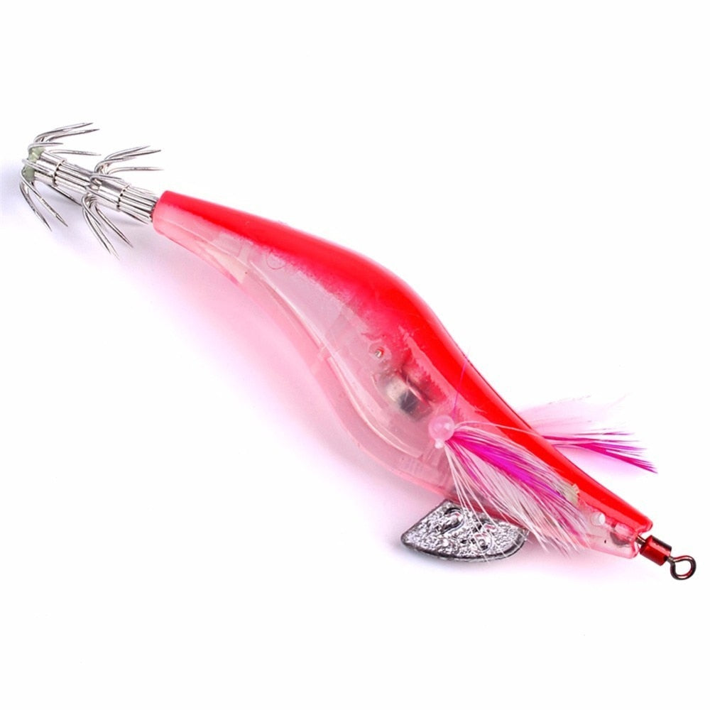 LED Squid Fishing Lure with Shrimp Design, 10cm by HitMyNeed