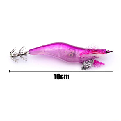 LED Squid Fishing Lure with Shrimp Design, 10cm by HitMyNeed