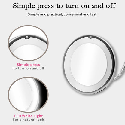 LED Suction Magnifying Mirror with Flexible Arm by HitMyNeed