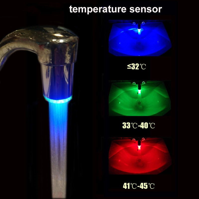 LED Temperature-Sensing Faucet Light Attachment by HitMyNeed