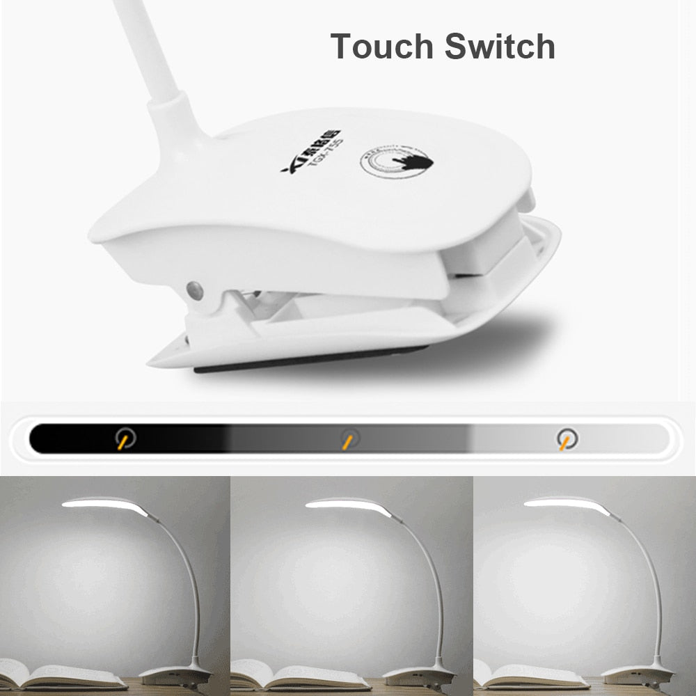 LED Touch Table Lamp with Clip & 3-Level Dimming by HitMyNeed