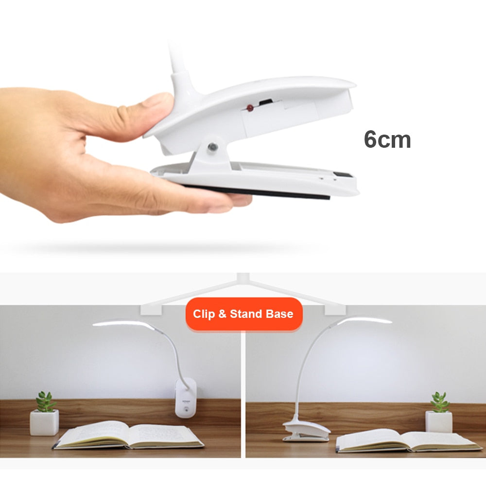 LED Touch Table Lamp with Clip & 3-Level Dimming by HitMyNeed