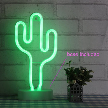 LED USB Cactus Neon Light Night Lamp by HitMyNeed