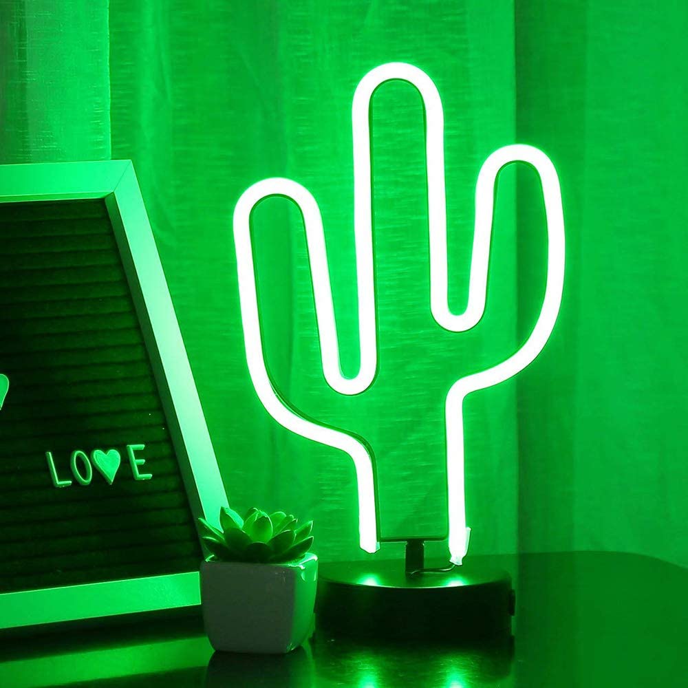LED USB Cactus Neon Light Night Lamp by HitMyNeed