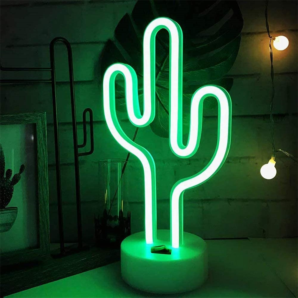 LED USB Cactus Neon Light Night Lamp by HitMyNeed