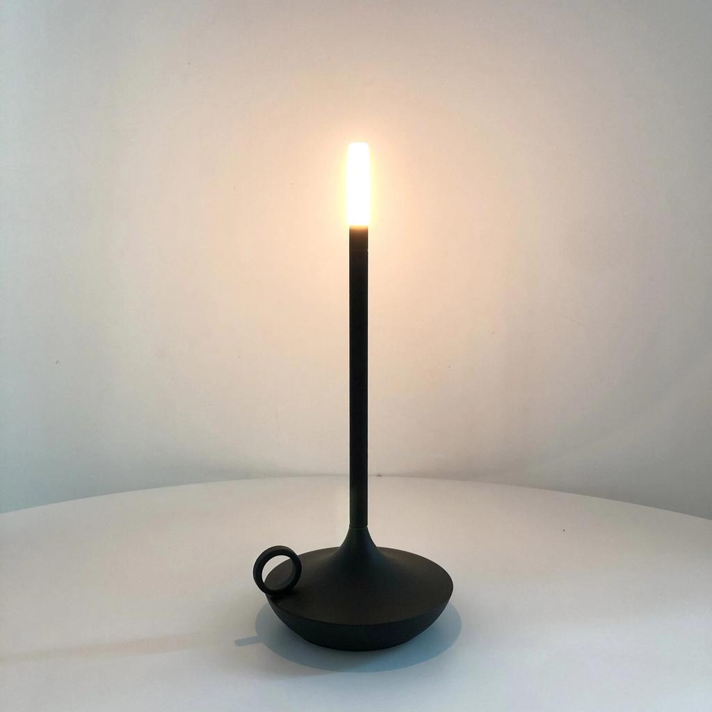 LED USB Rechargeable Touch Table Lamp black by HitMyNeed