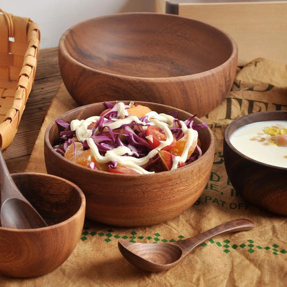 Leeseph Acacia Wood Salad and Serving Bowl by HitMyNeed