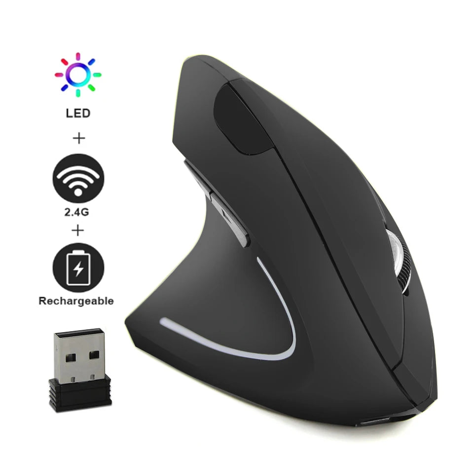 Left Hand Wireless Vertical Ergonomic Mouse 1600DPI by HitMyNeed