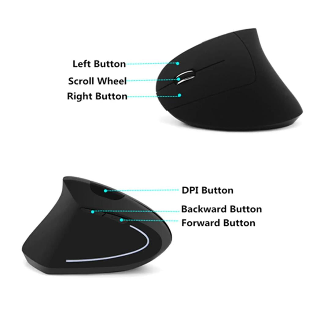 Left Hand Wireless Vertical Ergonomic Mouse 1600DPI by HitMyNeed