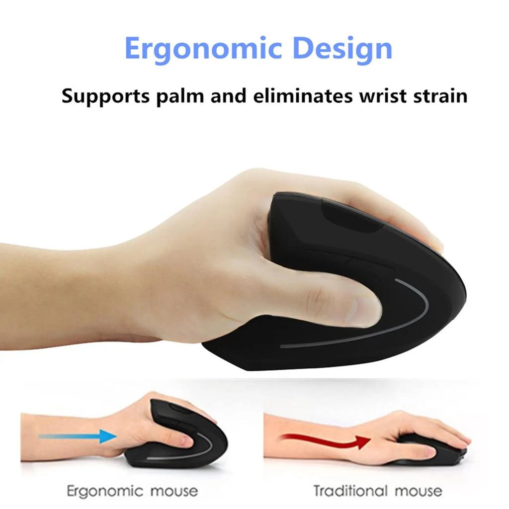 Left Hand Wireless Vertical Ergonomic Mouse 1600DPI by HitMyNeed