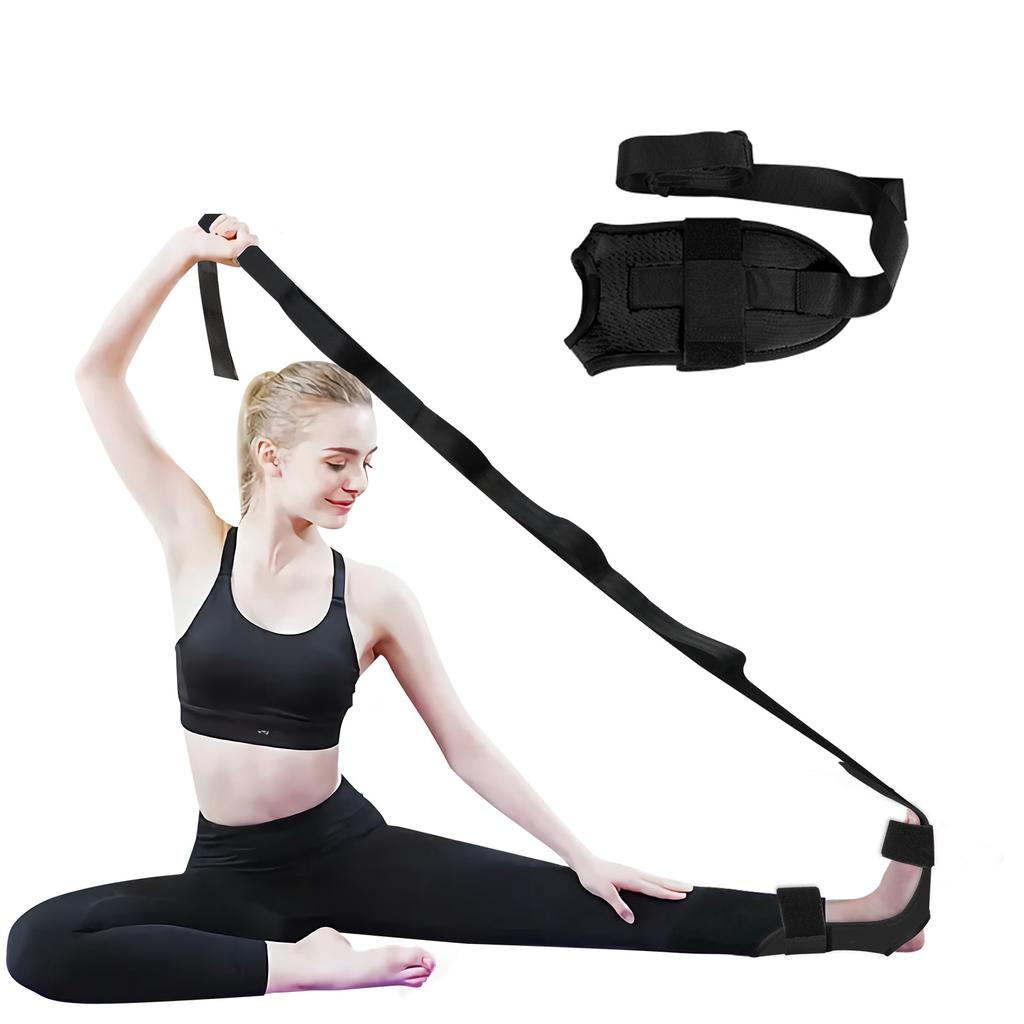 Leg Stretching Strap for Yoga and Rehabilitation black by HitMyNeed