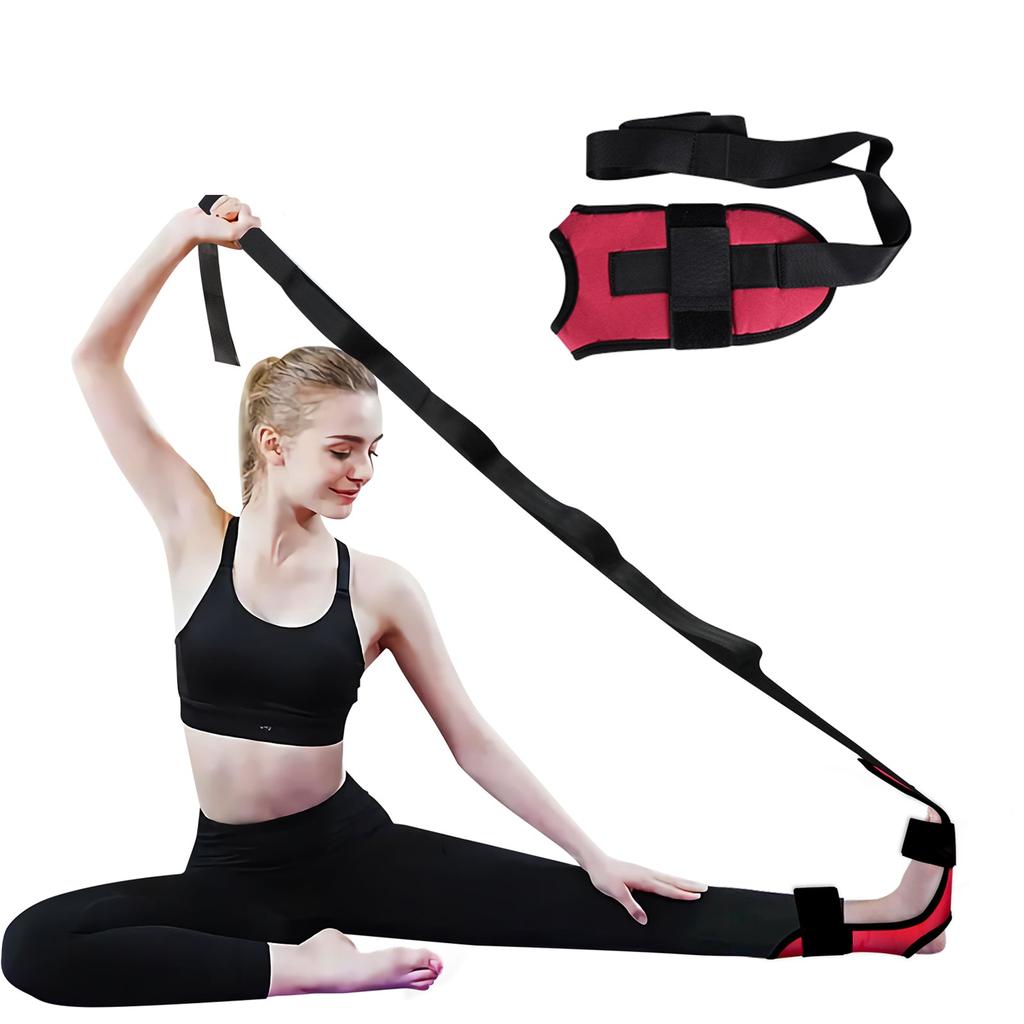 Leg Stretching Strap for Yoga and Rehabilitation red by HitMyNeed