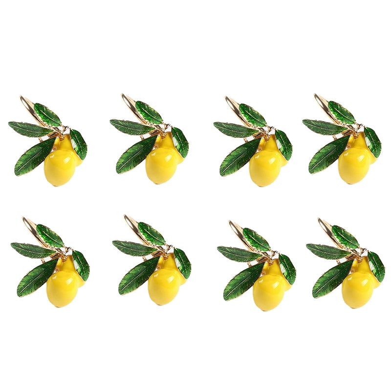 Lemon Napkin Rings Table Decor Set of 8 by HitMyNeed