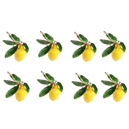 Lemon Napkin Rings Table Decor Set of 8 by HitMyNeed