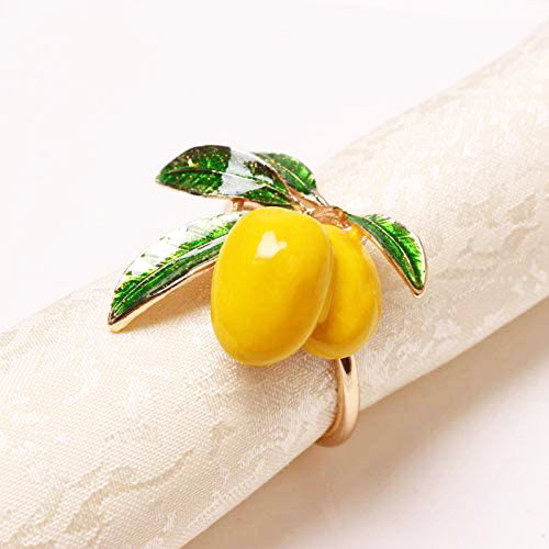 Lemon Napkin Rings Table Decor Set of 8 by HitMyNeed