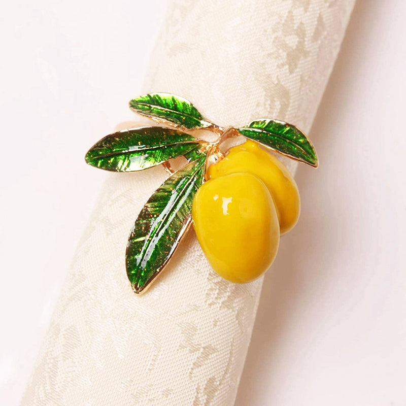 Lemon Napkin Rings Table Decor Set of 8 by HitMyNeed