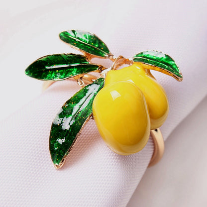 Lemon Napkin Rings Table Decor Set of 8 by HitMyNeed