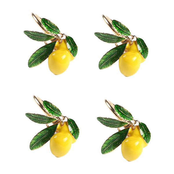 Lemon Napkin Rings Table Decor Set of 8 by HitMyNeed