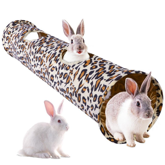 Leopard Print Plush Rabbit Play Tunnel by HitMyNeed