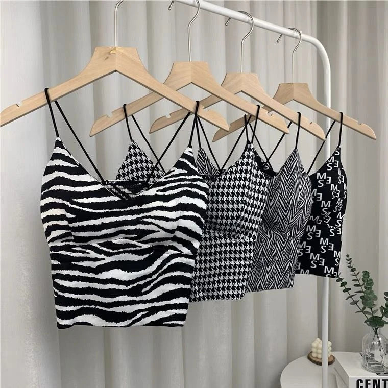 Leopard Print Seamless Ice Silk Y2K Crop Camisole by HitMyNeed