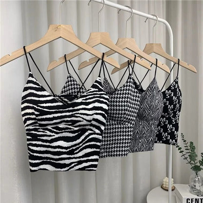 Leopard Print Seamless Ice Silk Y2K Crop Camisole by HitMyNeed