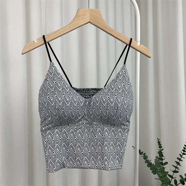Leopard Print Seamless Ice Silk Y2K Crop Camisole wavy l by HitMyNeed