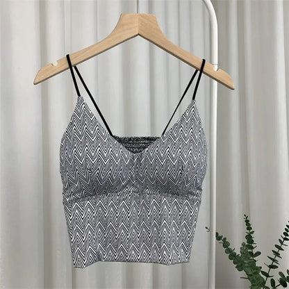 Leopard Print Seamless Ice Silk Y2K Crop Camisole wavy l by HitMyNeed
