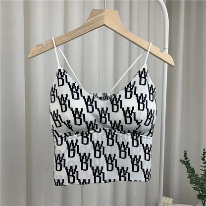 Leopard Print Seamless Ice Silk Y2K Crop Camisole wb-white l by HitMyNeed
