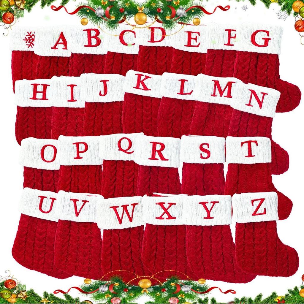 Letter Knitted Christmas Stocking Decoration by HitMyNeed