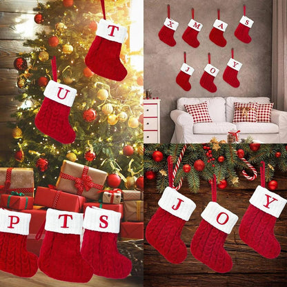 Letter Knitted Christmas Stocking Decoration by HitMyNeed