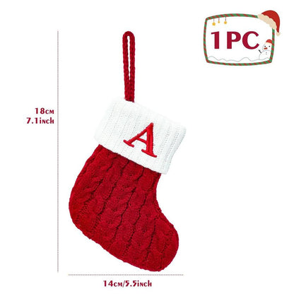 Letter Knitted Christmas Stocking Decoration a by HitMyNeed