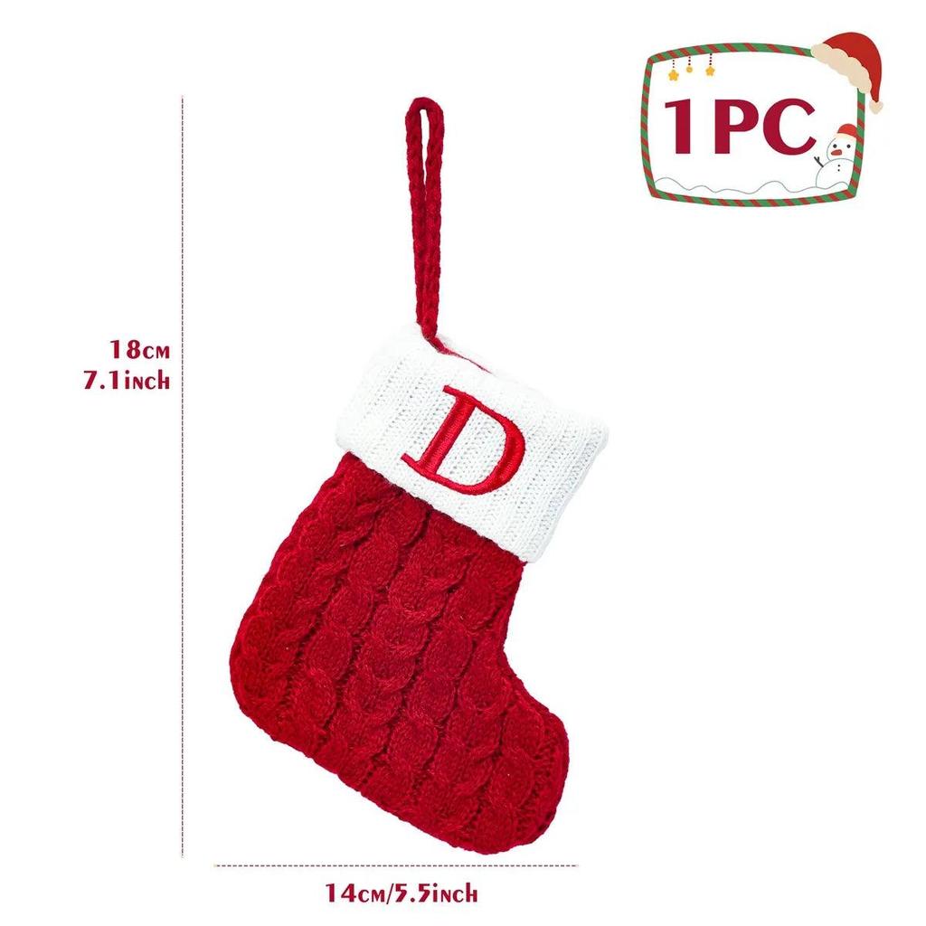 Letter Knitted Christmas Stocking Decoration d by HitMyNeed