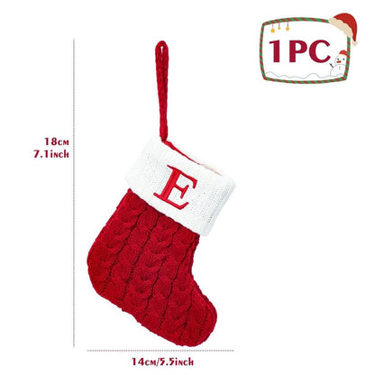 Letter Knitted Christmas Stocking Decoration e by HitMyNeed