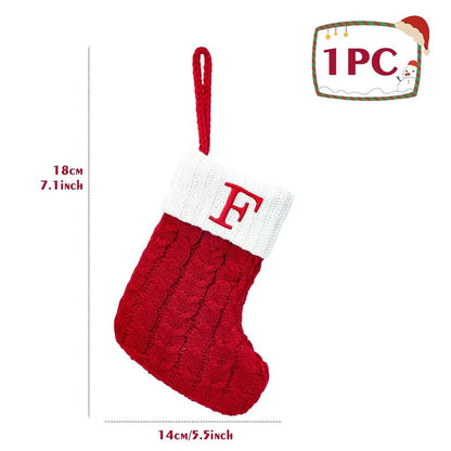 Letter Knitted Christmas Stocking Decoration f by HitMyNeed