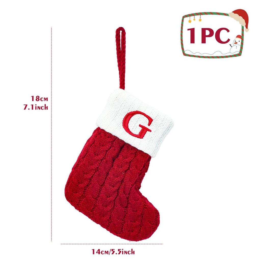 Letter Knitted Christmas Stocking Decoration g by HitMyNeed