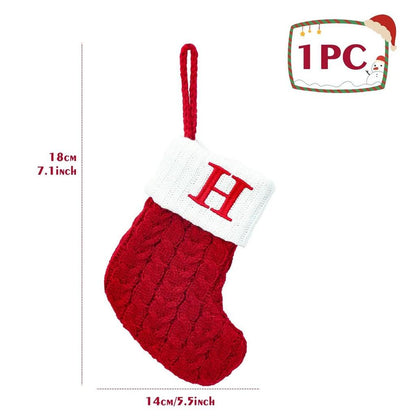 Letter Knitted Christmas Stocking Decoration h by HitMyNeed