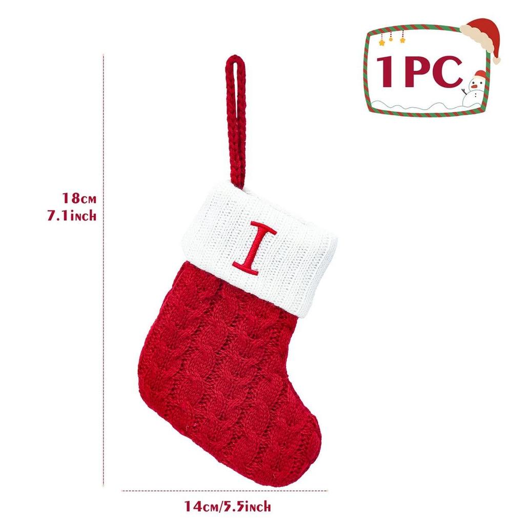 Letter Knitted Christmas Stocking Decoration i by HitMyNeed