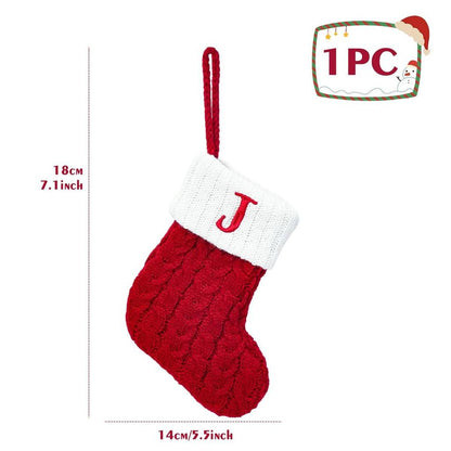 Letter Knitted Christmas Stocking Decoration j by HitMyNeed