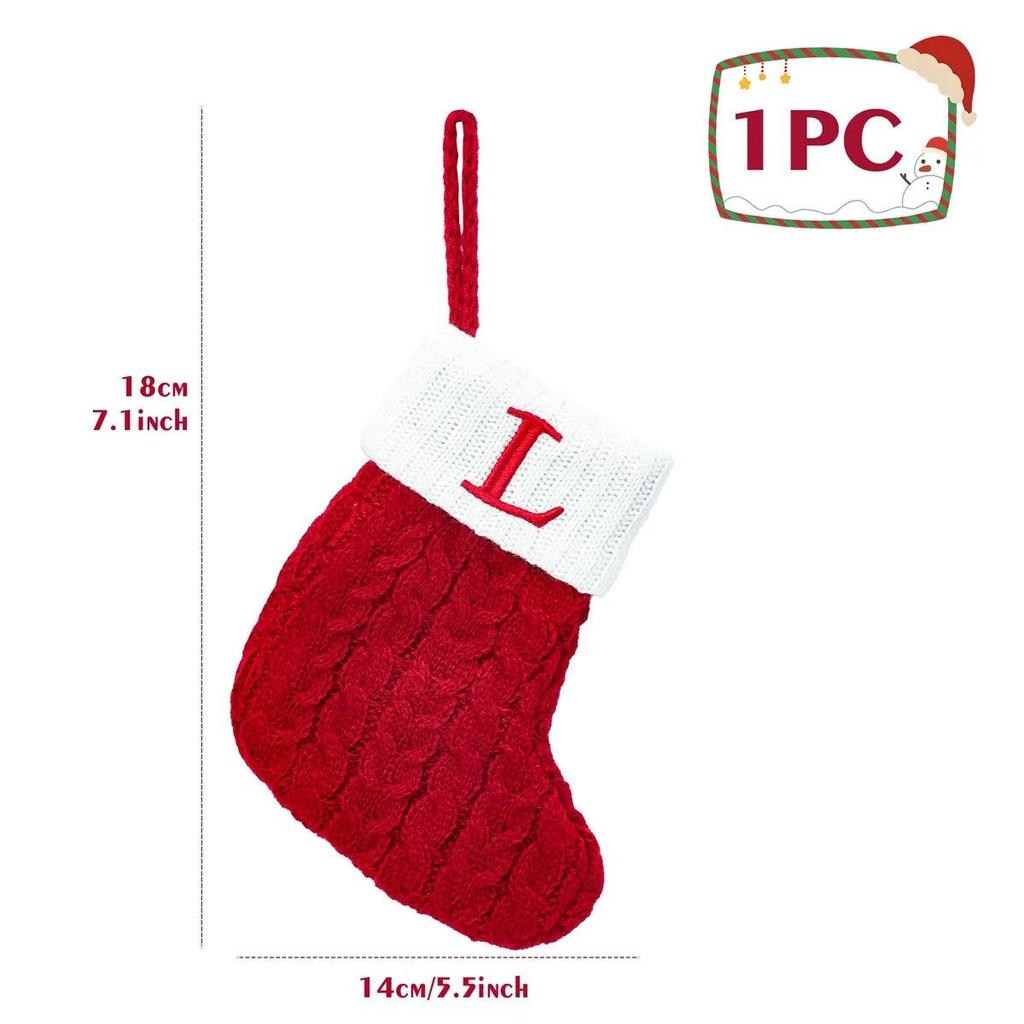 Letter Knitted Christmas Stocking Decoration l by HitMyNeed
