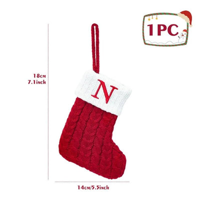 Letter Knitted Christmas Stocking Decoration n by HitMyNeed