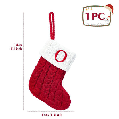 Letter Knitted Christmas Stocking Decoration o by HitMyNeed