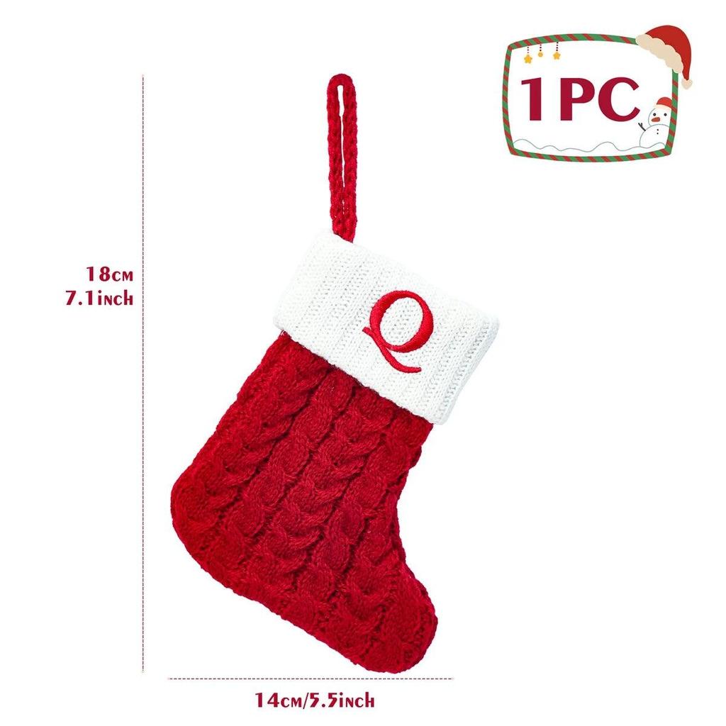 Letter Knitted Christmas Stocking Decoration q by HitMyNeed